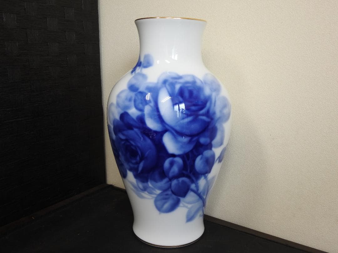 大倉陶園花瓶　未使用　共箱　MA741