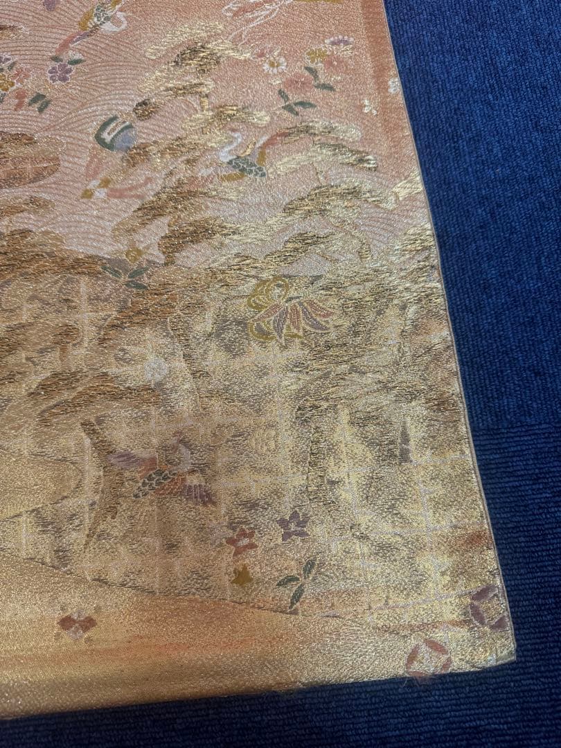 2668袋帯 古代彫金紋 西陣織 金糸　高級上質上品　約440cm 未使用