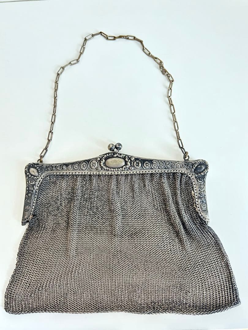 フランス買付け　アンティーク　シルバー　メッシュバッグ