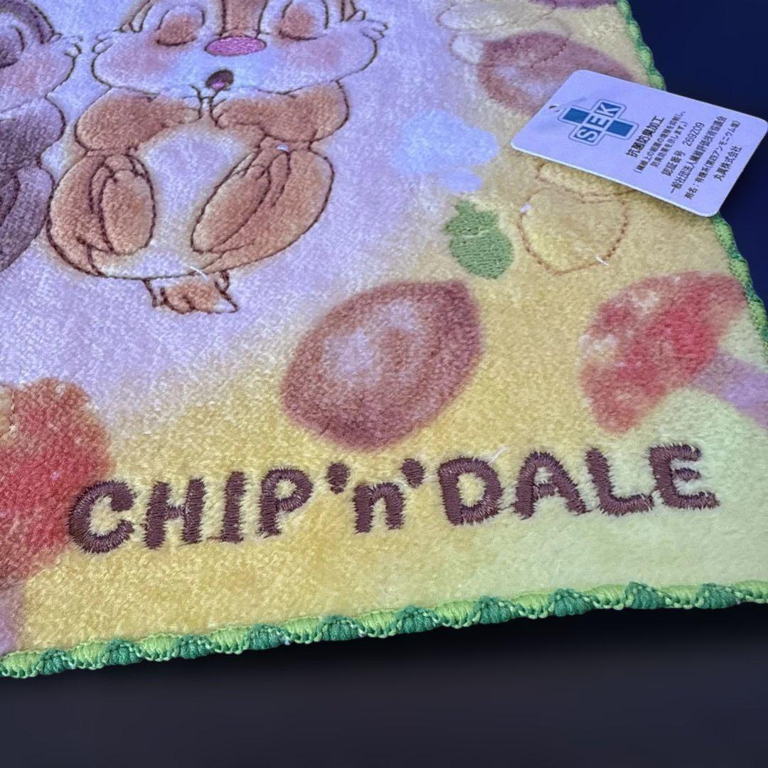 チップとデール 全面刺繍　 ハンドタオル ミニタオル 約25cm