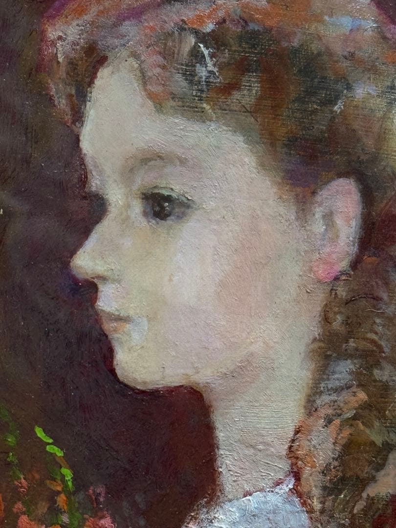 松田穣　油彩 【横がお】人物画 送料込み1006