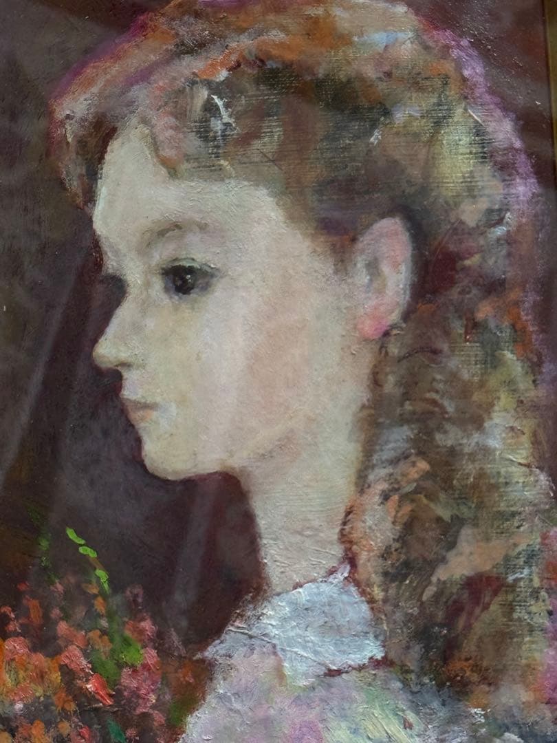 松田穣　油彩 【横がお】人物画 送料込み1006