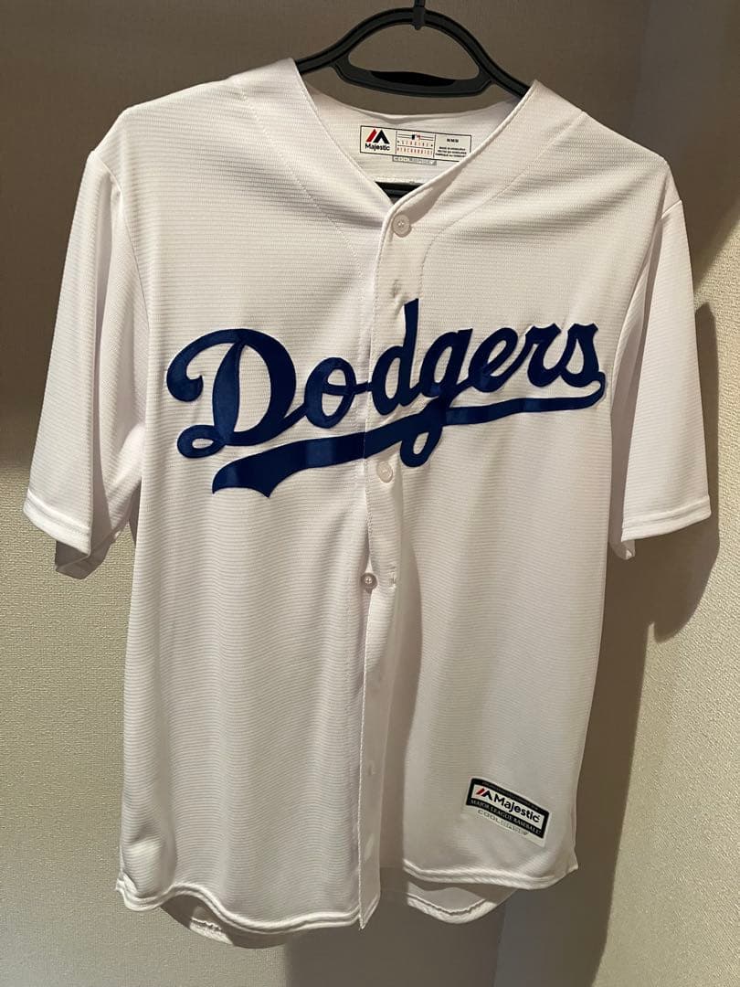 Dodgers ホワイト 半袖 ユニフォーム majestic