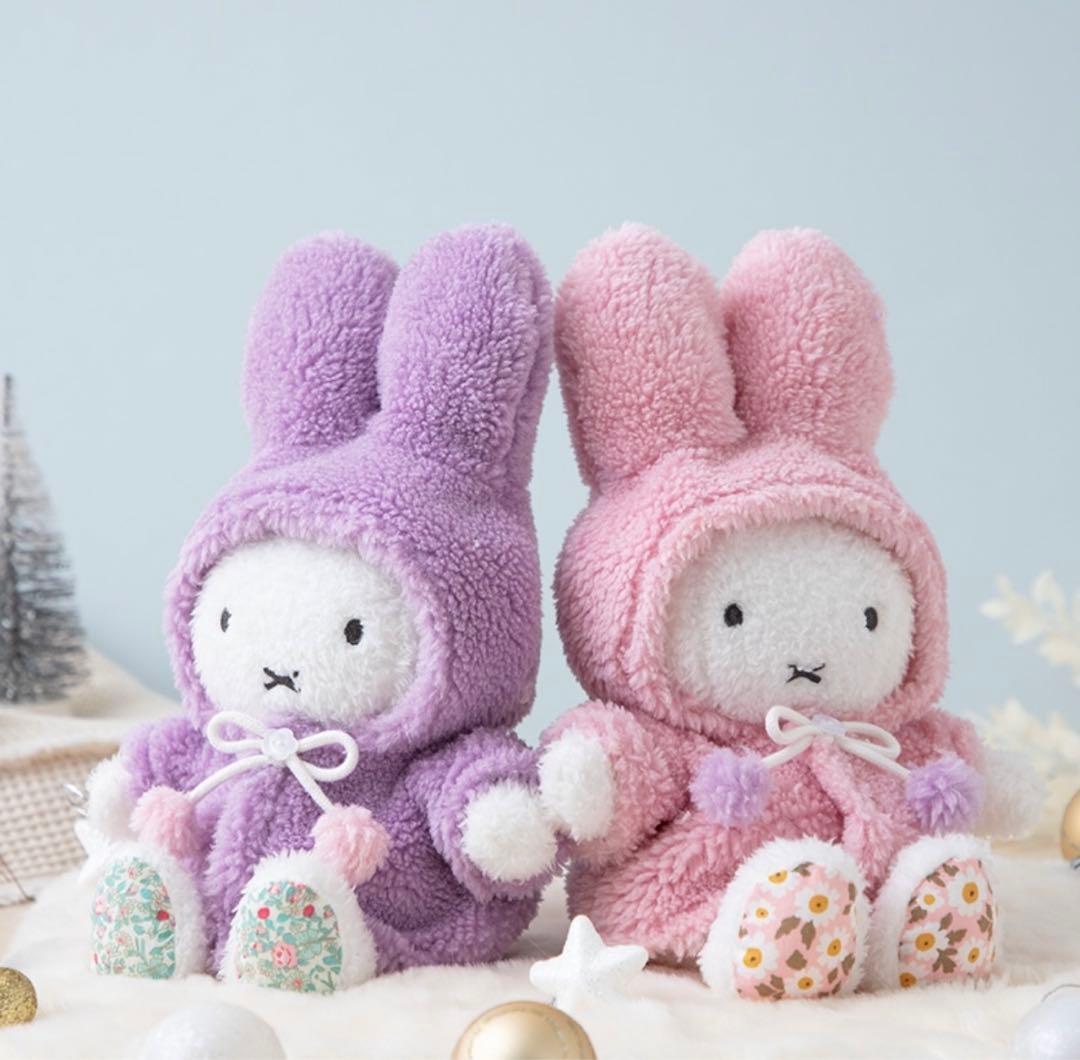 新品未使用 フラワーミッフィー 着せかえお洋服 ほわもこケープ ケープ パープル