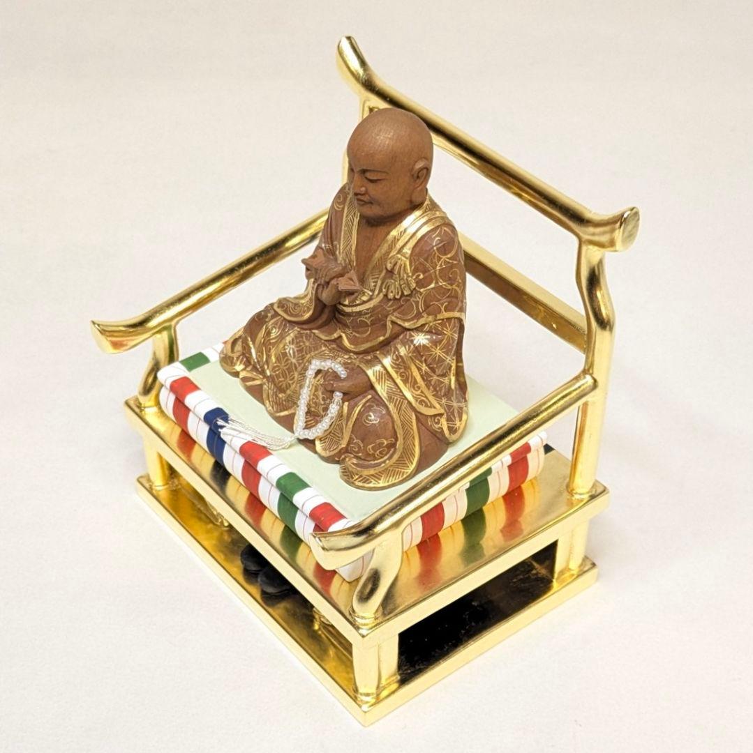 【ゲリラセール・新品】 弘法大師　金泥　紅檀　総高さ約12.5cm　空海