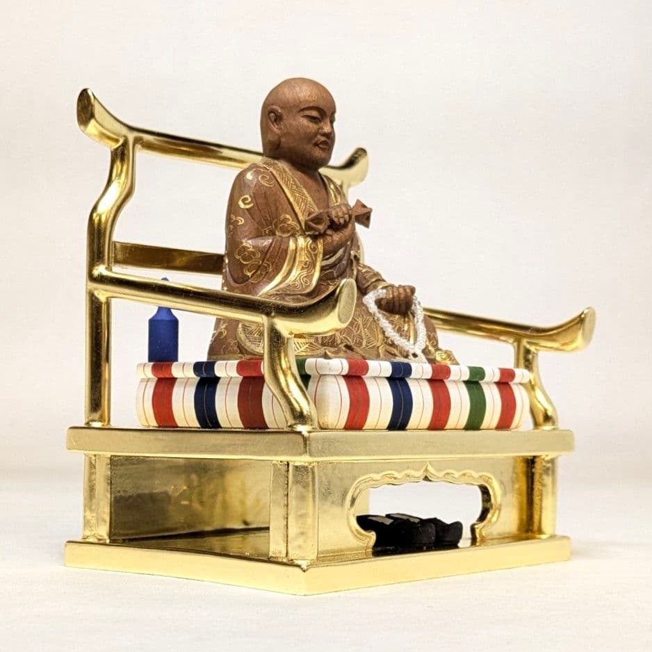 【ゲリラセール・新品】 弘法大師　金泥　紅檀　総高さ約12.5cm　空海