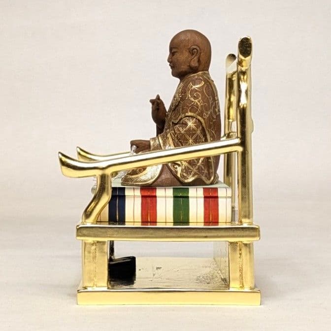 【ゲリラセール・新品】 弘法大師　金泥　紅檀　総高さ約12.5cm　空海
