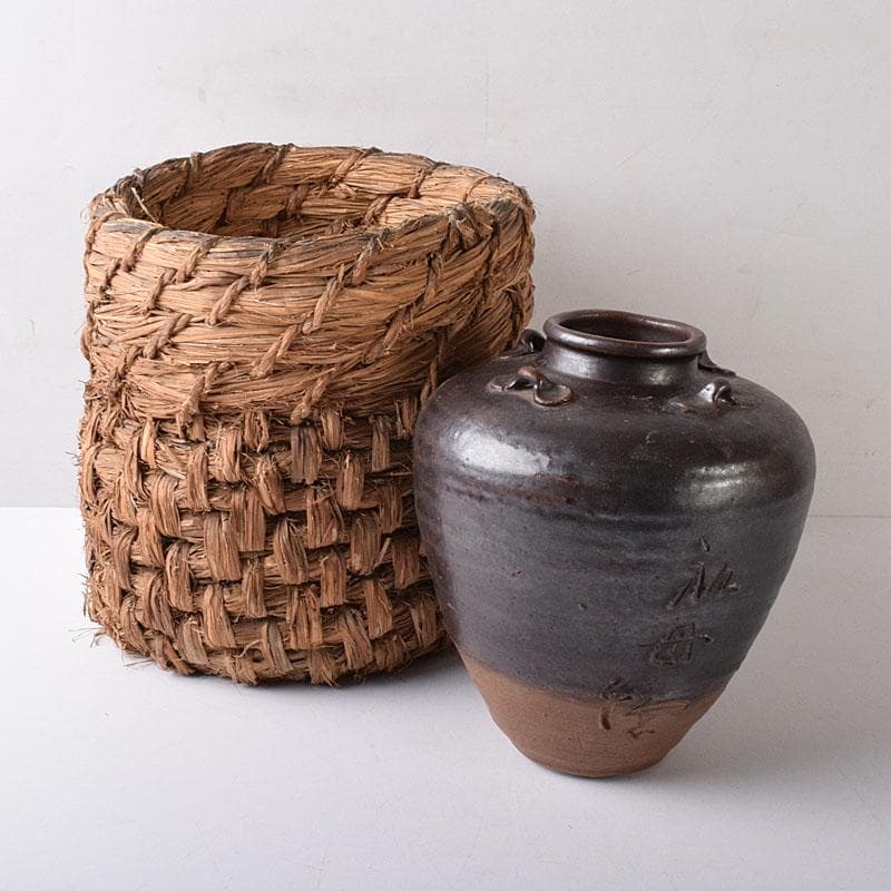 志戸呂焼　瀬戸焼　祖母懐　四耳壷　茶壷　C　R8354H