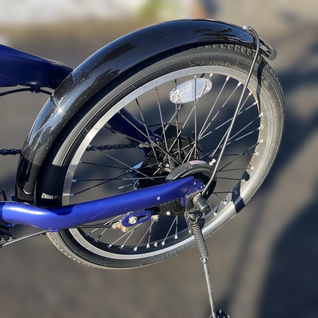 BAGGIO折りたたみ自転車 青 20インチ　ノーパンク