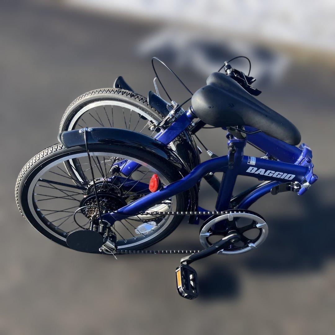 BAGGIO折りたたみ自転車 青 20インチ　ノーパンク
