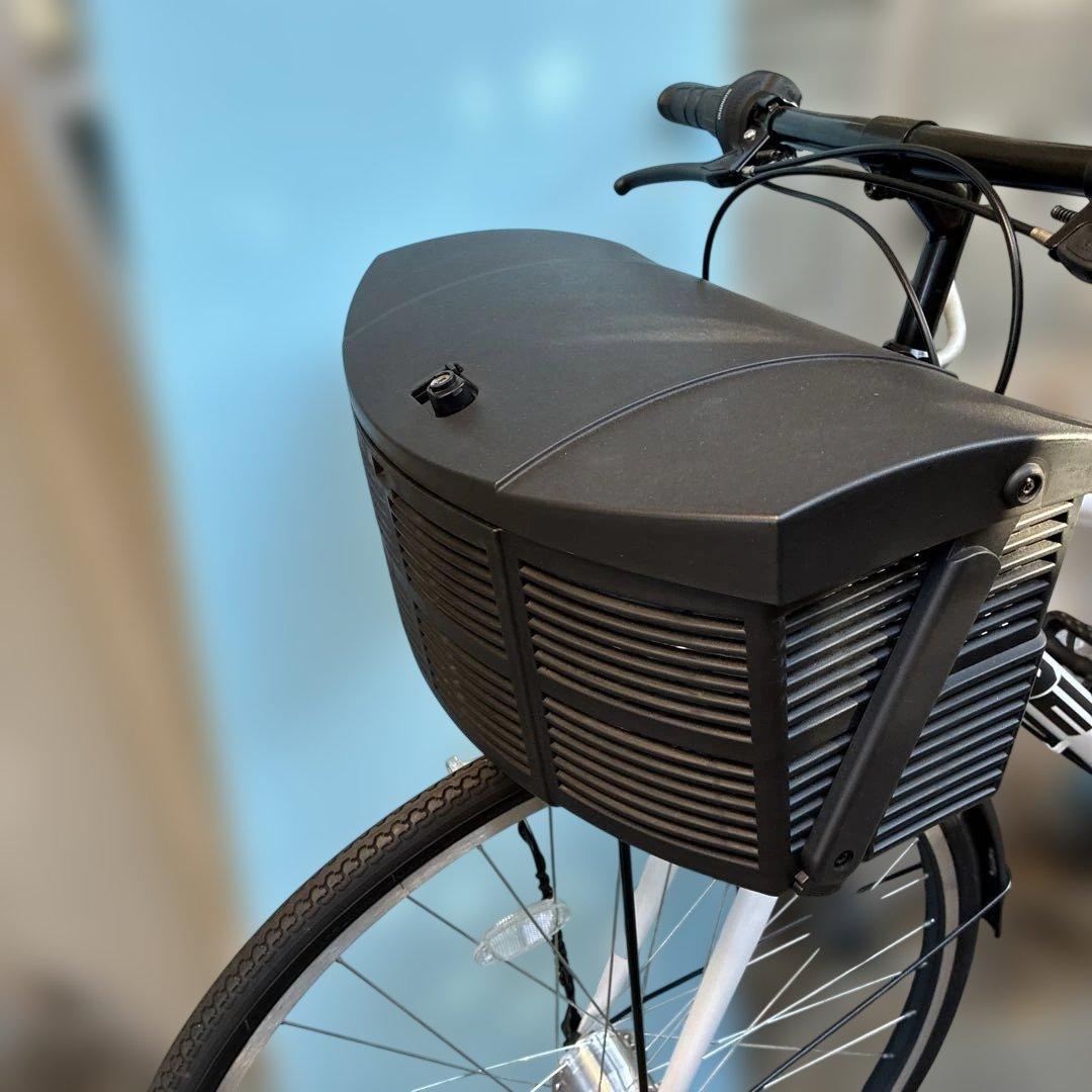 ‼️新品未使用品‼️Denver シティサイクル ホワイト 鍵付きバスケット付き6段