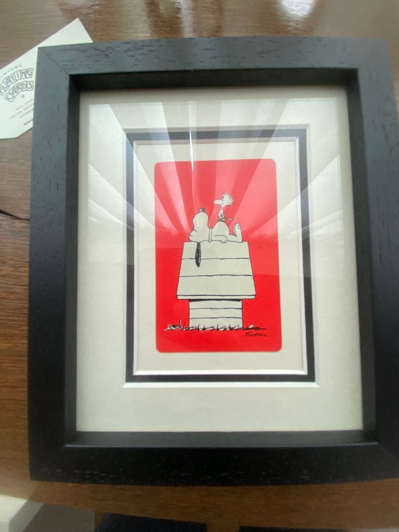 スヌーピー ヴィンテージアートプリント トランプ 額縁