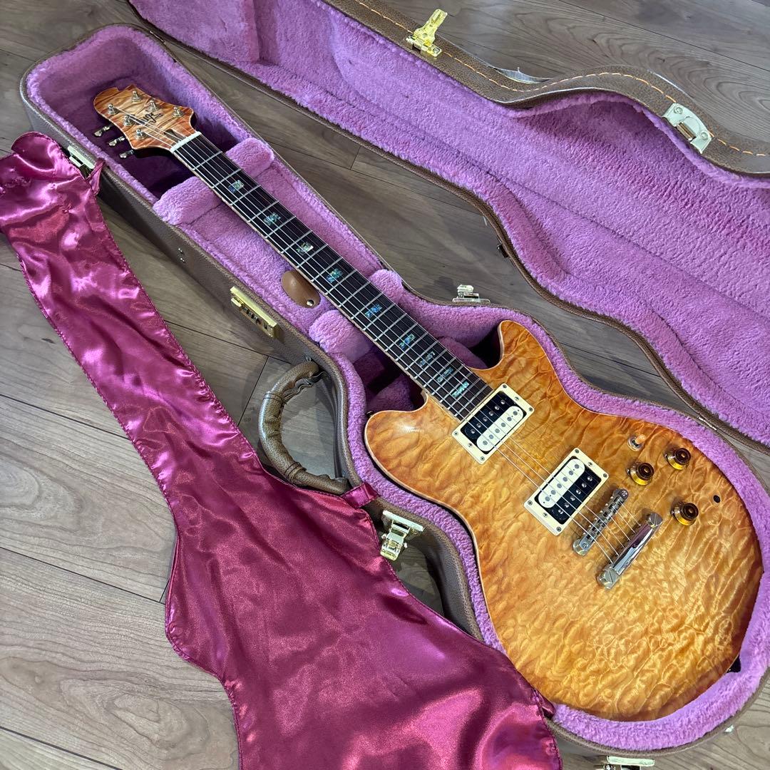 Sugi ギターSH605 5AQM ハカランダ レスポール貴重なモデル 中古