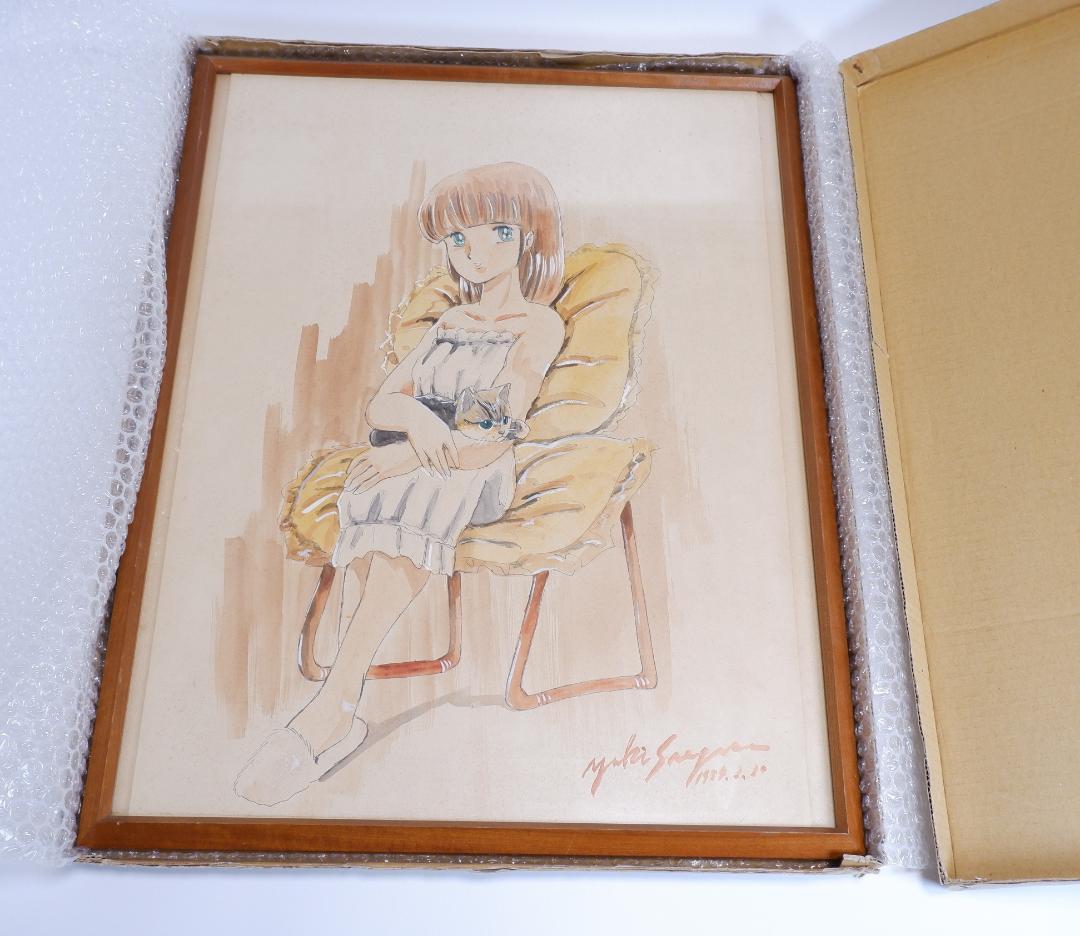 末次由紀　直筆イラスト原画　サイン入り　大判色紙　額装　ちはやふる