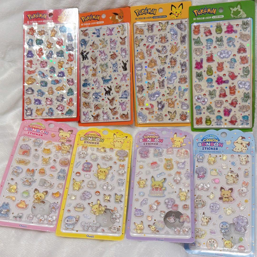 正規品 韓国限定 ポケモン ポケピース　ボンボンドロップ バブルシール 8セット