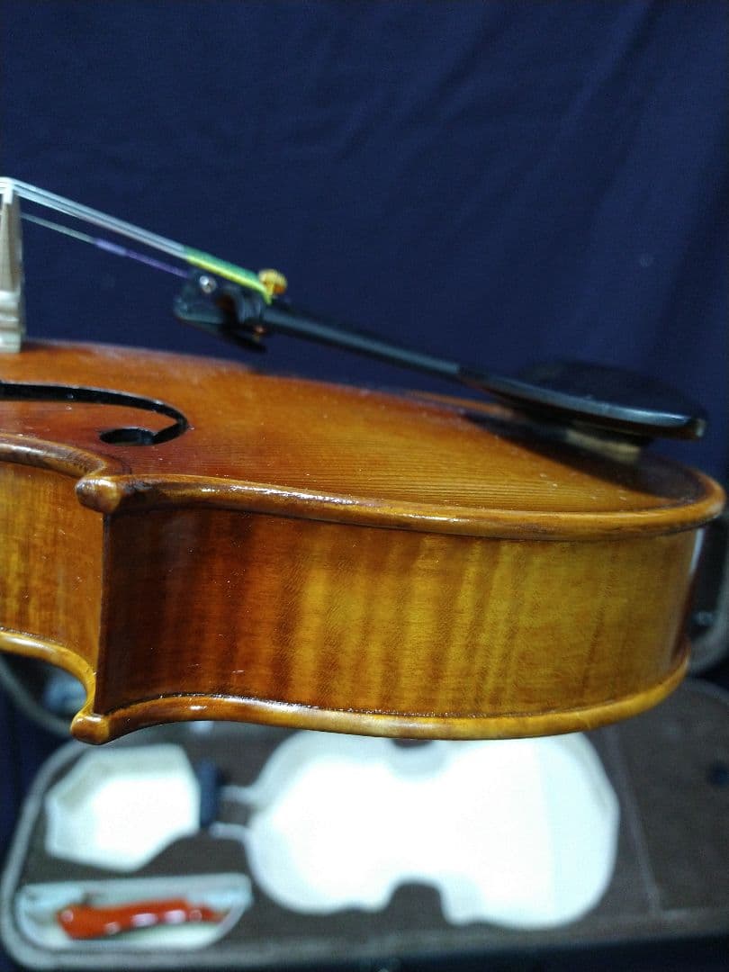 新品　オイルニス バイオリン　１ピース最高美しいトラ目メープルバック＆サイド板