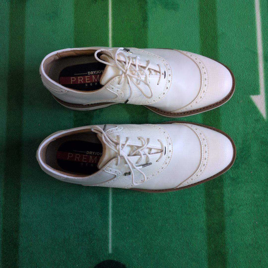 ホワイト ゴルフシューズ 合成皮革