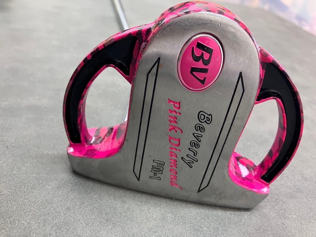 かわいい！ヒョウ柄　マレットパター PINK-DIAMOND PM-1 ゴルフ