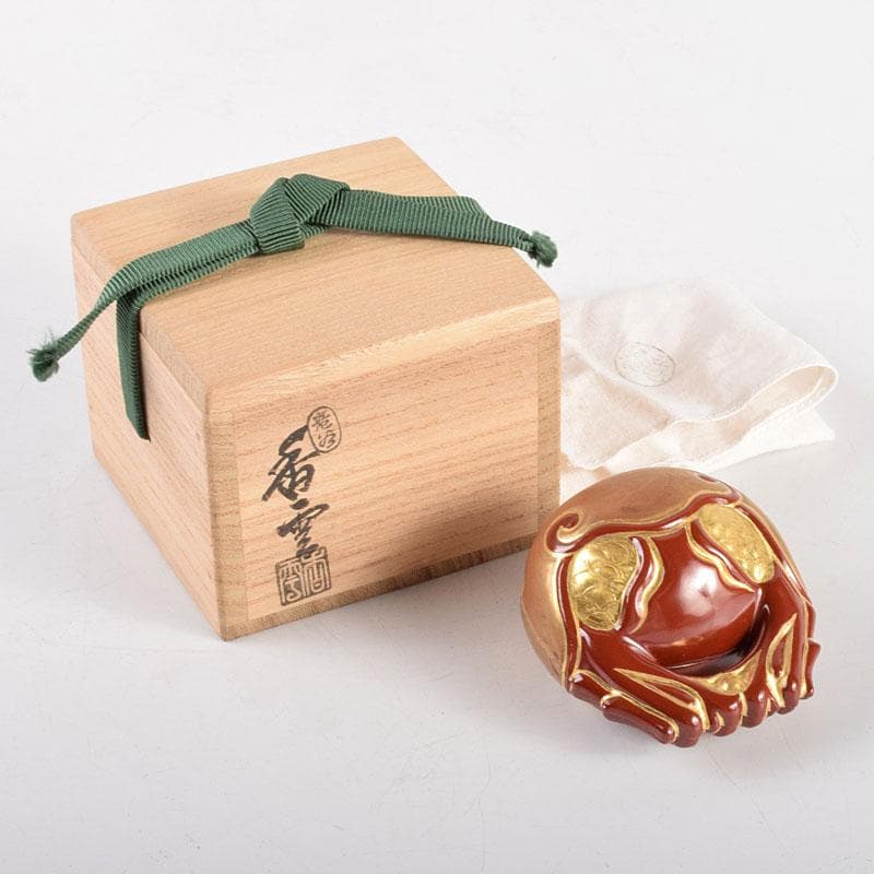 茶道具　竜谷焼　宮川香雲作　木魚香合　共箱　V　R4892