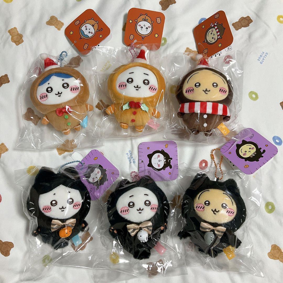 【国内正規品】ちいかわ 黒猫 ジンジャーマン マスコット 6点セット