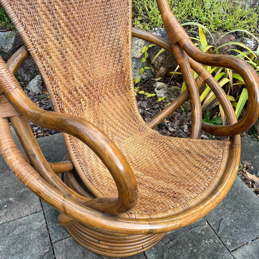 ラタン製 モダン 円形リラックスチェア