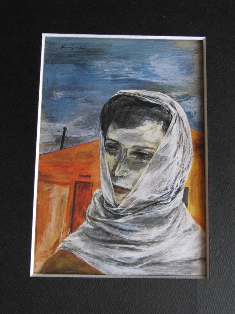 国吉康雄、【村一番の可愛い娘】、希少な額装用画集より、新品額装付