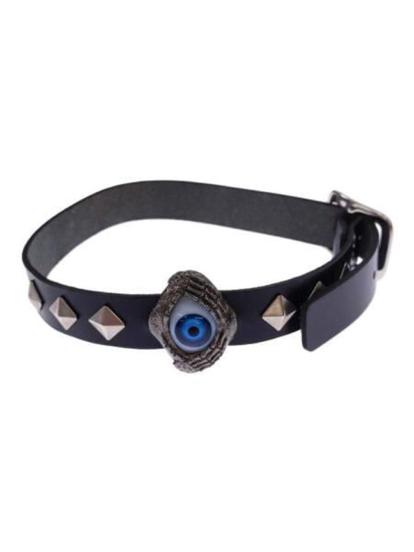 hide 目玉　レザー　ブラック　黒　レザーチョーカー　ストラップ　ネックレス