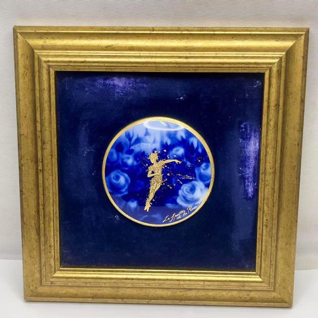 大倉陶園 アートフレーム 陶額 バラの精 陶器 壁掛け 壁飾り 希少！現状品