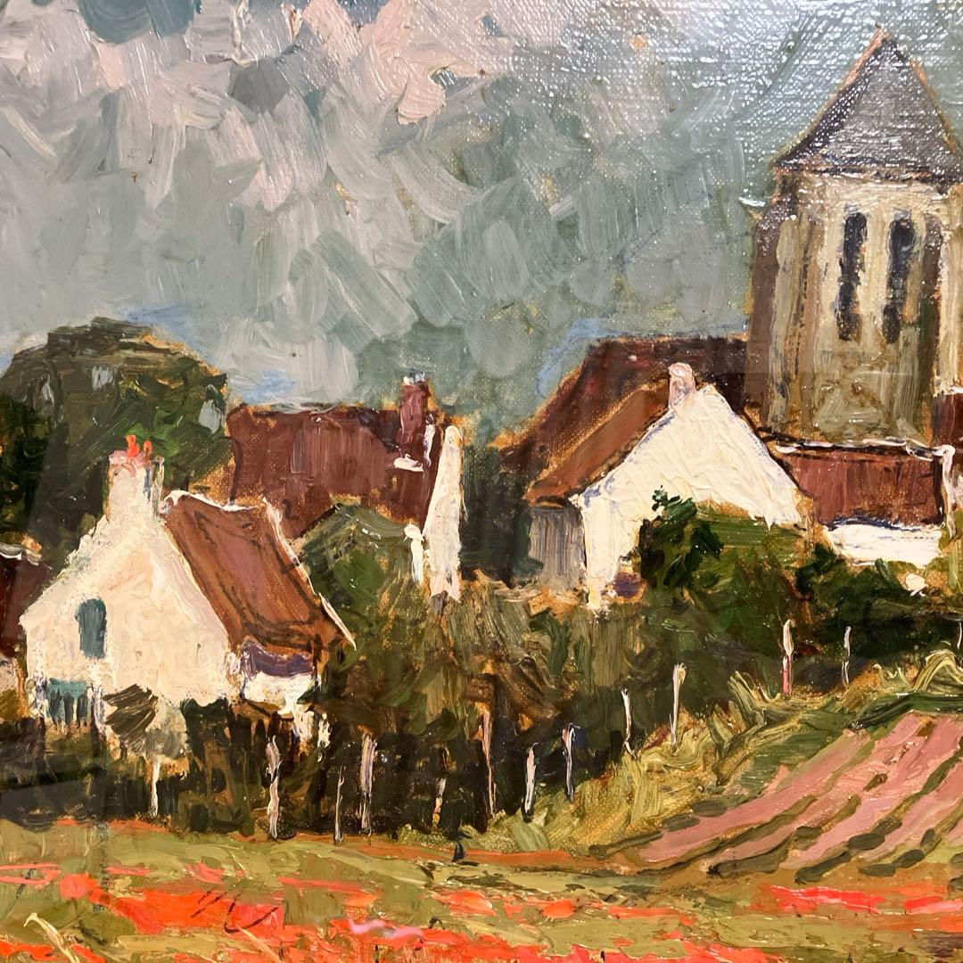 モーリスマルタン印象派風景画 金色フレーム付き15Ｆ