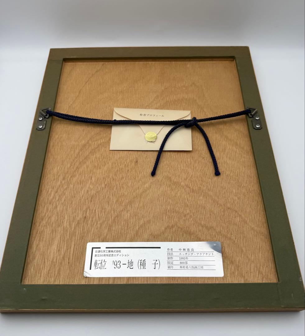 中林忠良 転位 '93 - 地 (種子) エッチング 594/800静物画　版画