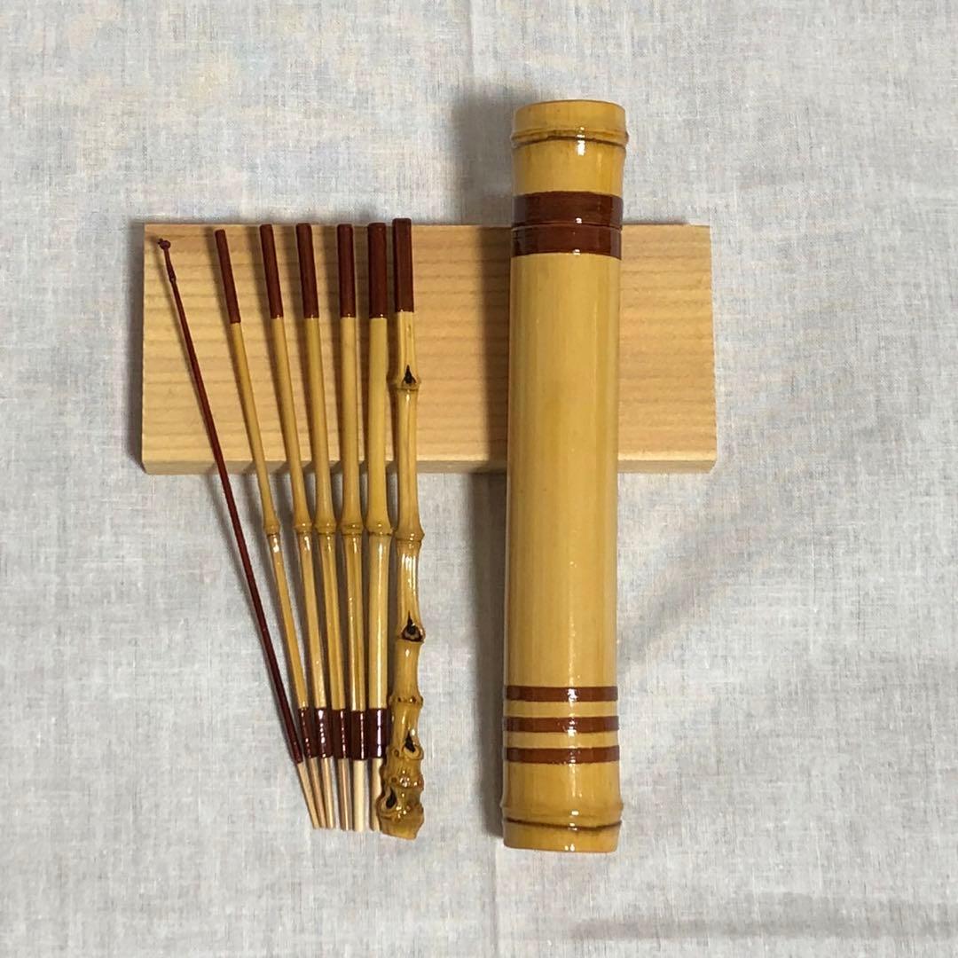 手作りタナゴ竿　竹筒付き