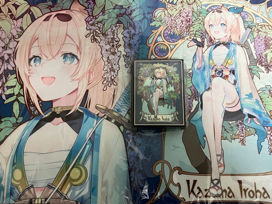 混沌の女神様　ホロライブ　スリーブ　プレイマット　ミュシャ風　風真いろは