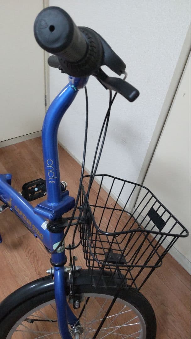 CAPTAIN STAG 折り畳み自転車 青色 前バスケット付 引取限定 愛知県