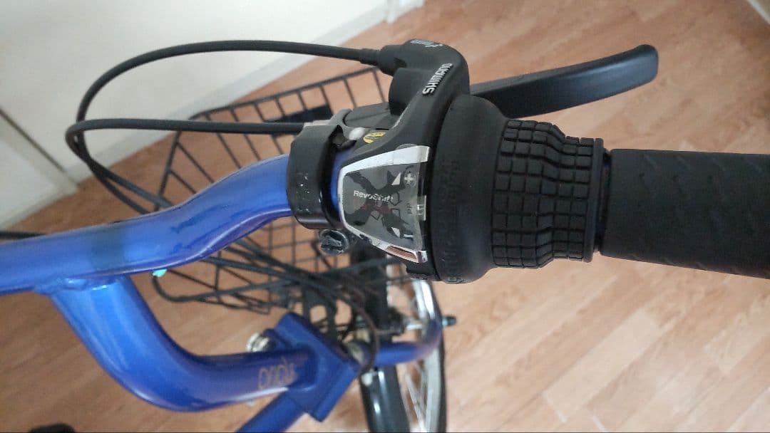 CAPTAIN STAG 折り畳み自転車 青色 前バスケット付 引取限定 愛知県