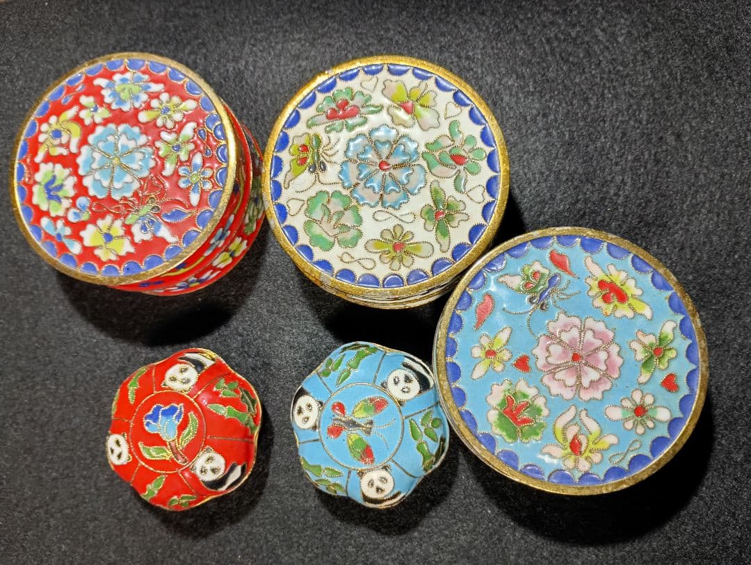 やま　七宝焼小物入れ5点