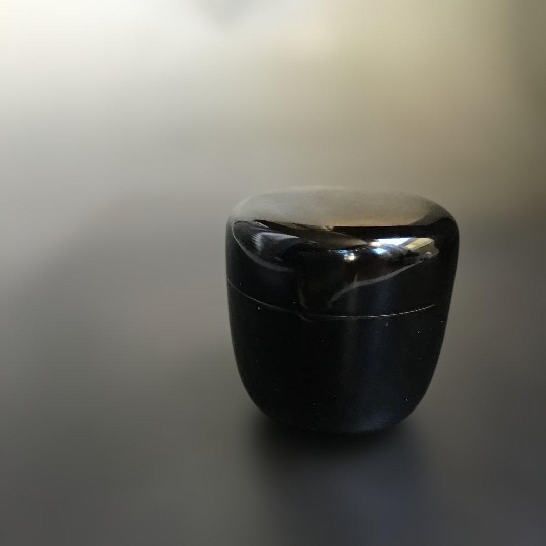 黒本漆塗り　木製　丸型棗　茶道　真塗