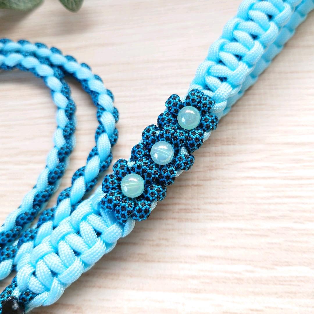 パラコードリード　パステルブルー　ブルー レオパード　№042