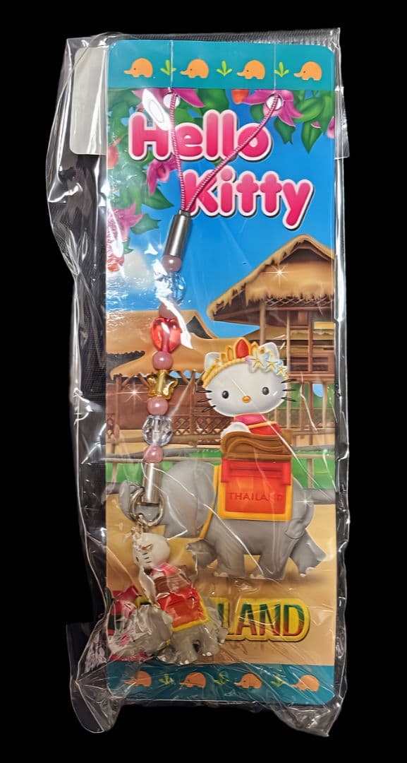 サンリオ ハローキティ ご当地キティ 根付けストラップ タイ ゾウ使い 2008