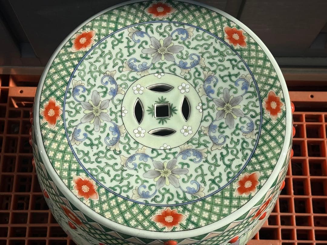 中国　粉彩人物圖　墩① 送料込み260108