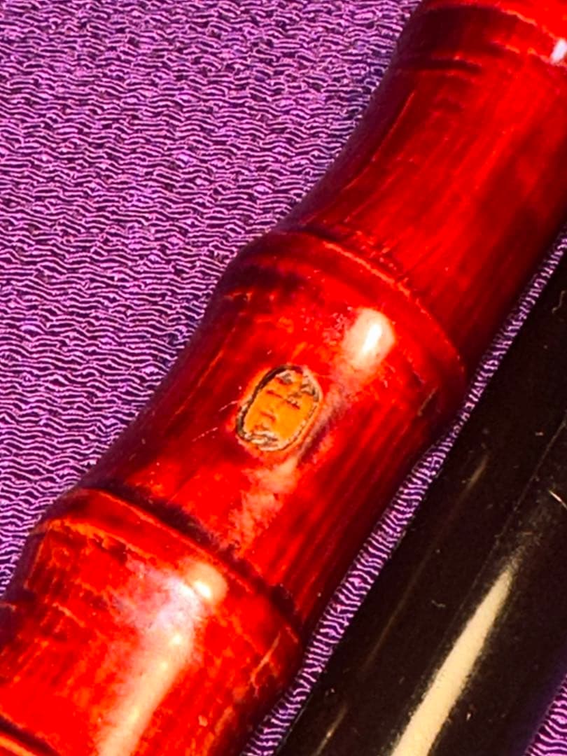 竿良作 丸囲い焼印 金梨地塗口巻 14尺7寸9本継 山女竿 江戸和竿 修復品