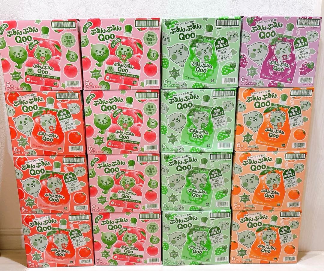 【超メルカリ市特価】ぷるんぷるんQooゼリー　16箱96本セット