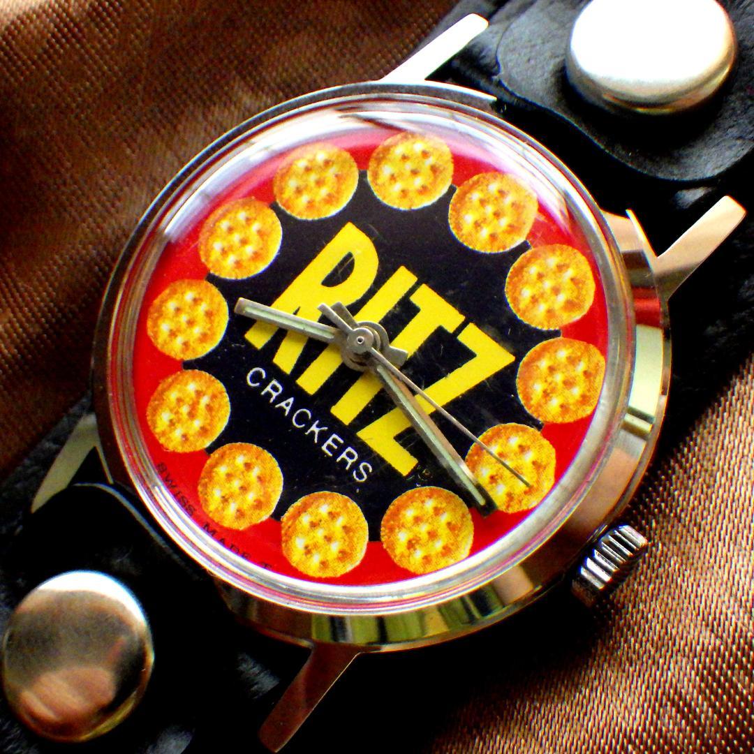 【最終値下】ビンテージRITZリッツ スイス製 手巻腕時計 レトロウォッチお菓子