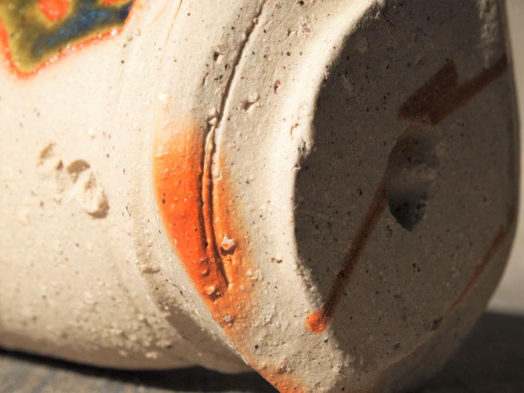 人気作家★隠崎隆一【師：人間国宝　伊勢崎淳】★織部麦酒器★共箱