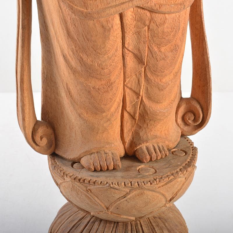 仏教美術　米林菊彫人作　木彫　聖観世音菩薩像　仏像　共箱　V　R6142B