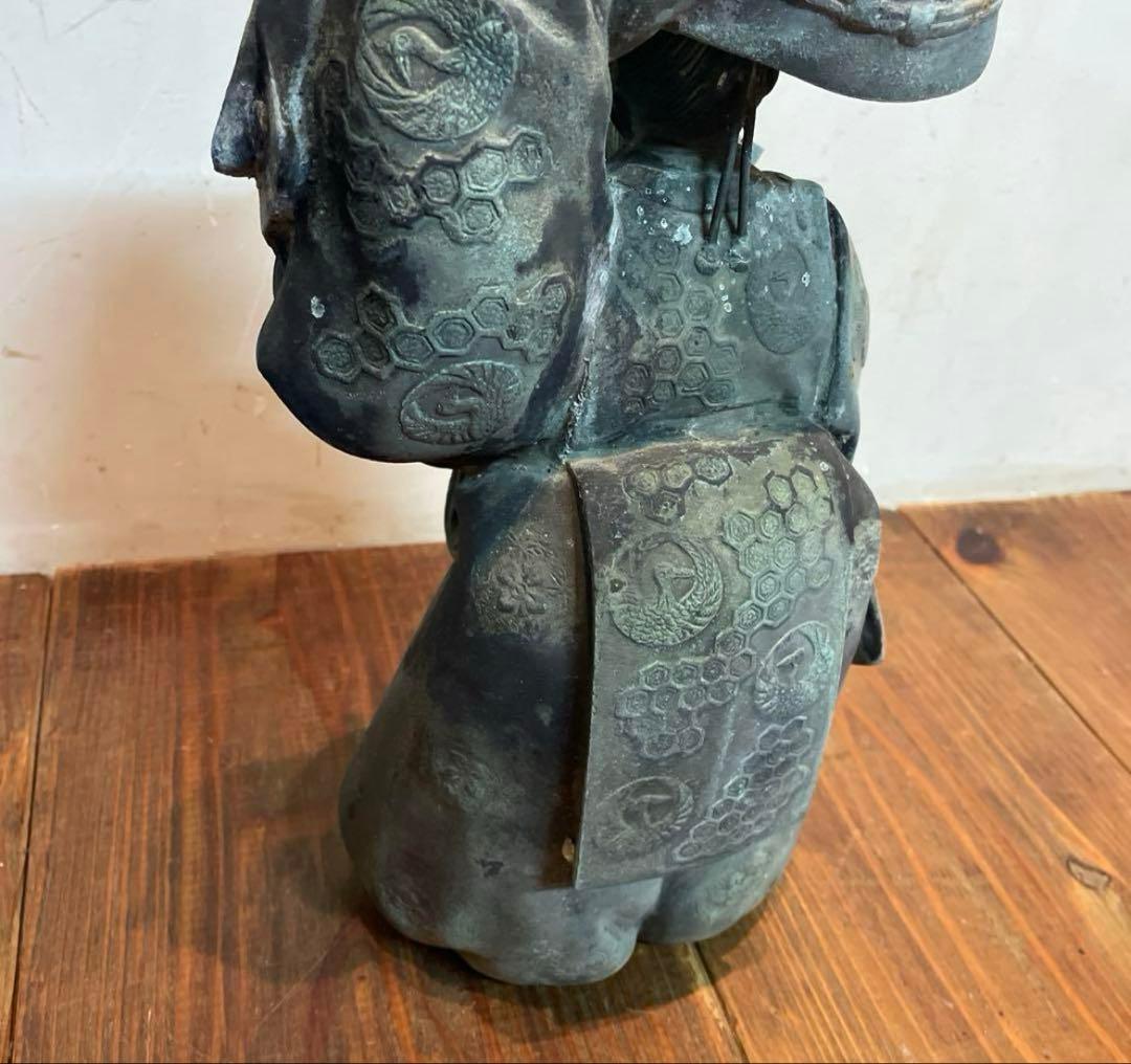金属製　能楽　翁　置物　オブジェ　年代物　青銅　当時物