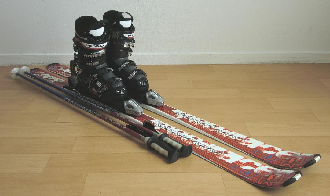 ■■送料無料■SPEEDRACER■スキー4点セット■板145靴25-25.5■