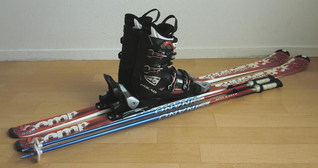 ■■送料無料■SPEEDRACER■スキー4点セット■板145靴25-25.5■