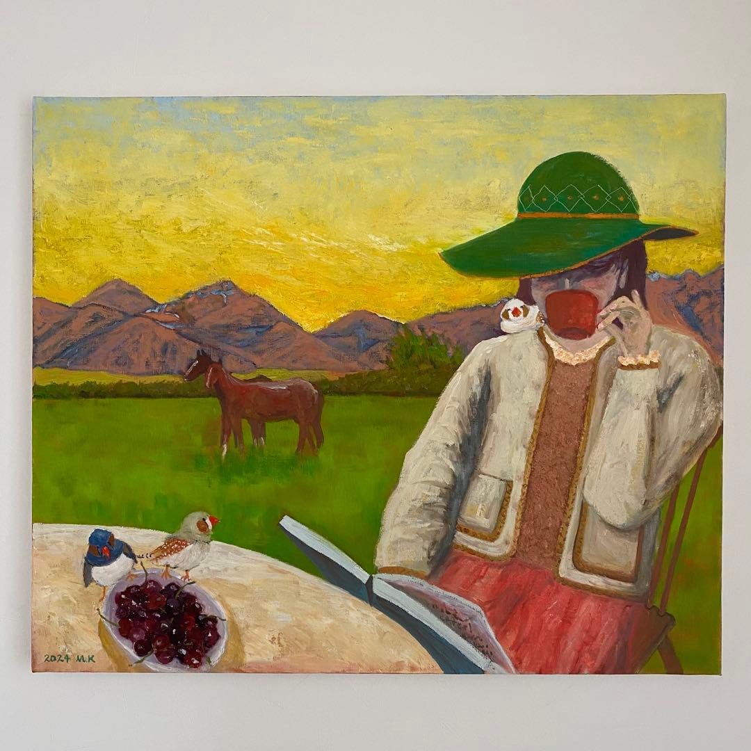 読書する女性 F20 油彩画 人物画 風景画 絵画