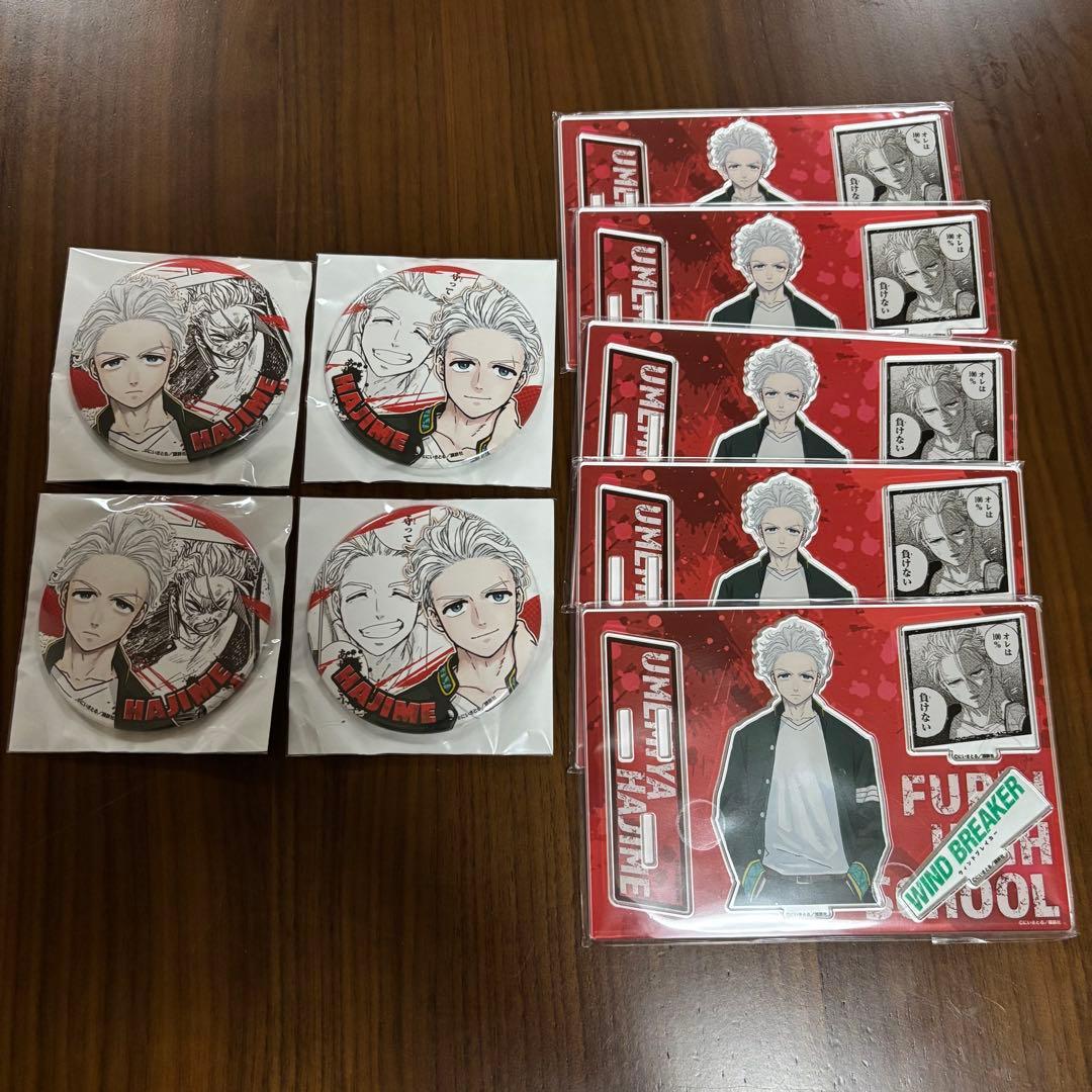 未開封 WIND BREAKER 梅宮一 アクリルジオラマ 5点　缶バッジ 4点