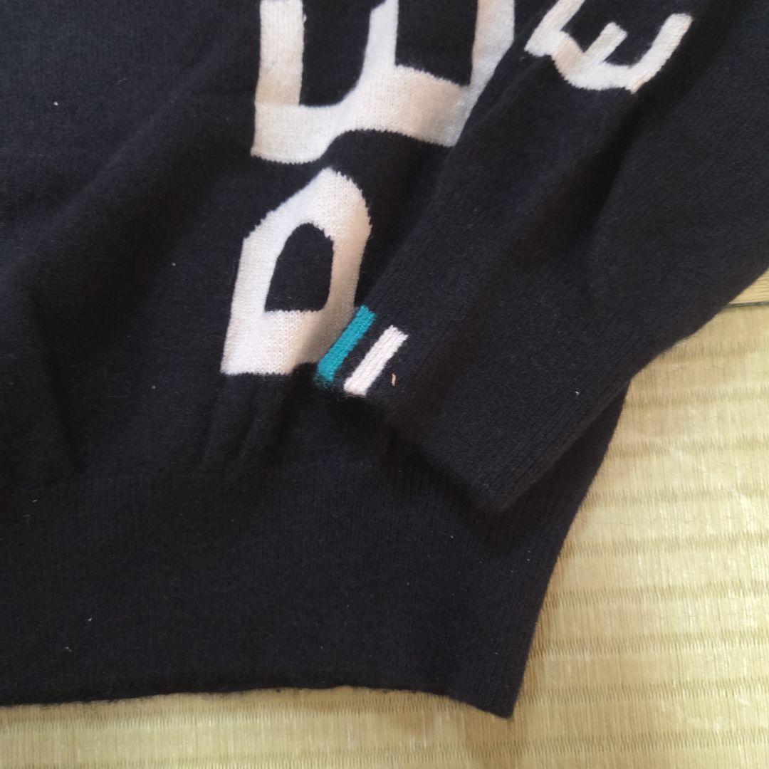 PEARLY GATES カシミア100 長袖ニット サイズ4 黒 ロゴ